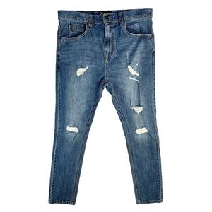 Empyre Verge Distressed Destroyed Skinny Mens Denim Jeans Size 34